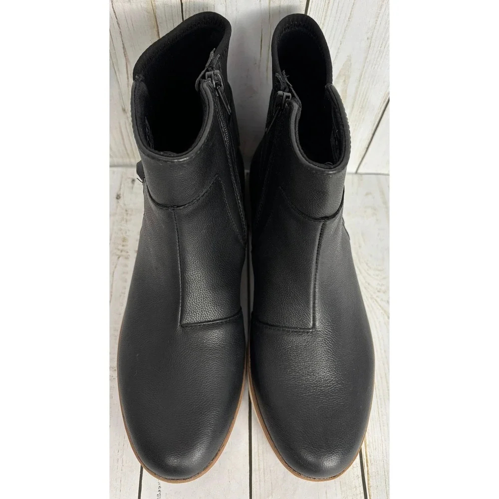 Clarks Zylah Rose Womens Black Leather Chain‎ Wedge Ankle Boots Size 7M